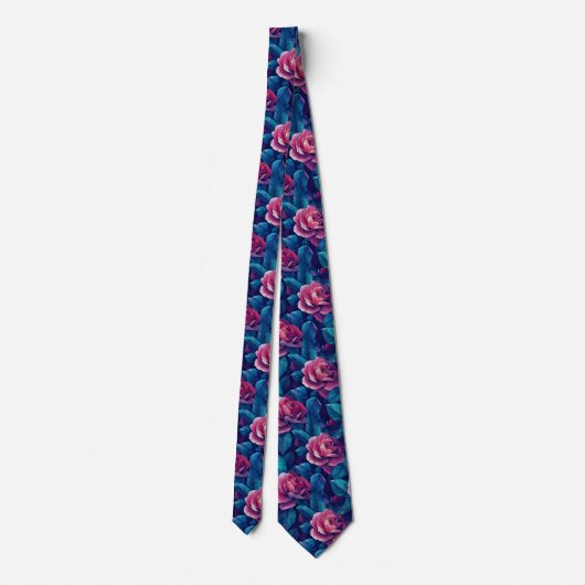 Trendy For Him Rose Floral Stropdas (Achterkant)