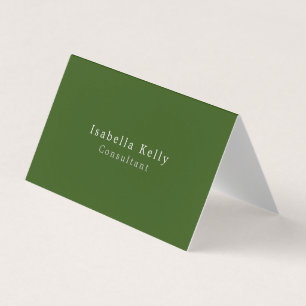 Trendy Forest Green Color Plain Unique Stijlvol Visitekaartje