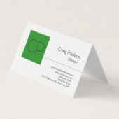 Trendy Forest Green White Monogram Visitekaartje (Voorkant)