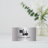 Trendy Forklift, Logisitcs - Professional Silver Visitekaartje (Staand voorkant)