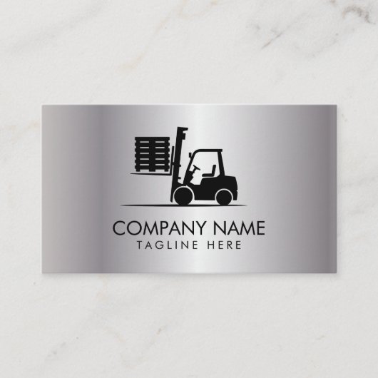 Trendy Forklift, Logisitcs - Professional Silver Visitekaartje (Voorkant)