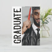 TRENDY FORMAL BUDGET Fotoaankondiging Afstuderen Aankondiging (Staand voorkant)