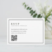 Trendy formele lijst bruiloft QR code rsvp kaart (Staand voorkant)