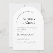 Trendy formele zwart-wit huwelijksuitnodiging kaart (Voorkant)