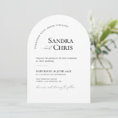 Trendy formele zwart-wit huwelijksuitnodiging kaart (Staand voorkant)