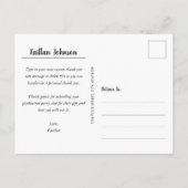 Trendy foto afstudeer witte script bedankt briefkaart (Achterkant)