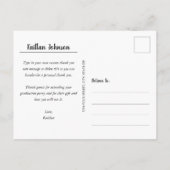 Trendy foto afstudeerder witte script bedankt briefkaart (Achterkant)