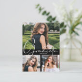 Trendy foto afstudeerfeest uitnodiging (Staand voorkant)