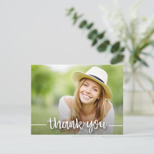 Trendy Foto Afstuderen Bedankt Briefkaart (Staand voorkant)