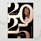 Trendy Foto Afstuderen Party Roos Gold Folie Uitnodiging (Voorkant)