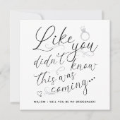 Trendy Foto Bruidsmeisje Verzoek Kaart Notitiekaartje (Voorkant)