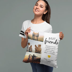 Trendy Foto Collage & Spreuk voor Beste Vriendinne Kussen