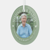 Trendy foto gepersonaliseerd herdenkingsverlies glas ornament (Voorkant links)