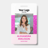 Trendy Foto Hot Pink Glam Design Badge (Voorzijde)