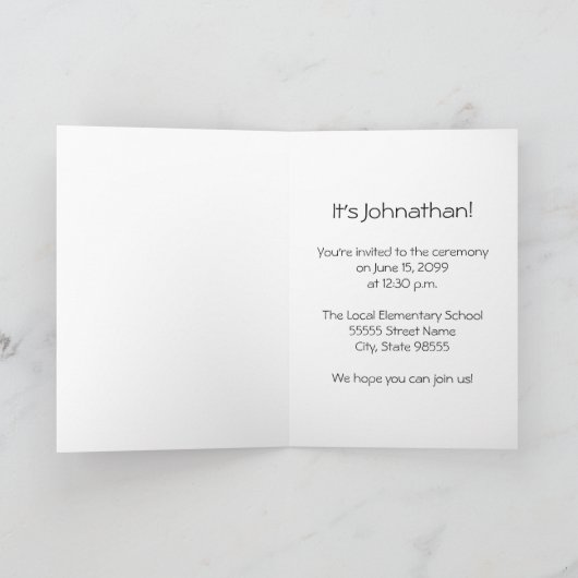 Trendy Foto Kindergarten Afstuderen Aankondiging (Binnen)