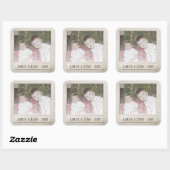 Trendy Foto Lijst met één foto Vierkante Sticker (Vel)