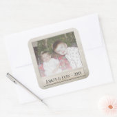 Trendy Foto Lijst met één foto Vierkante Sticker (Envelop)