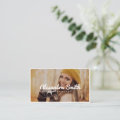 trendy foto lijst witte tekstfoto visitekaartje (Staand voorkant)