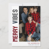 Trendy foto Merry Vibes Feestdagenkaart (Voorkant)