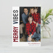 Trendy foto Merry Vibes Feestdagenkaart (Staand voorkant)