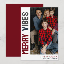 Trendy foto Merry Vibes Feestdagenkaart