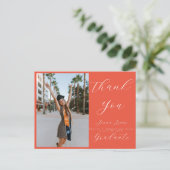 Trendy Foto Script Overlay Afstudeer Dank Je Briefkaart (Staand voorkant)