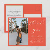 Trendy Foto Script Overlay Afstudeer Dank Je Briefkaart (Voorkant / Achterkant)