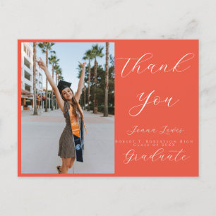 Trendy foto script overlay grad bedankt briefkaart