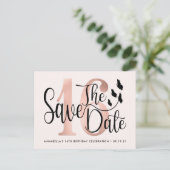 Trendy foto Sweet 16 Save The Date-ansichtkaart Briefkaart (Staand voorkant)
