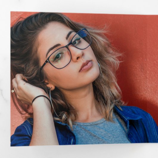 Trendy Foto Trivoudig Afstuderen Aankondiging (Binnenzijde eerst)