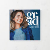 Trendy Foto Trivoudig Afstuderen Aankondiging (Cover)