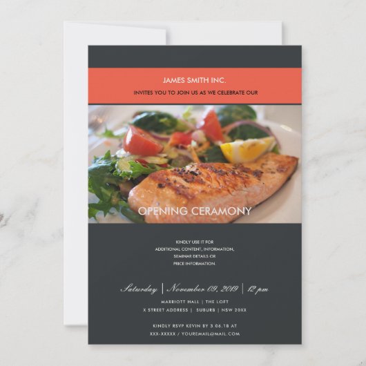 TRENDY FOTO ZWART RODE GRAND OPENING CEREMONIE KAART (Voorkant)