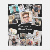 Trendy Fotocollage Afstudeercadeau Fleece Deken (Voorkant)