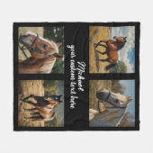 Trendy Fotocollage Gepersonaliseerde Paardenliefhe Fleece Deken (Voorkant (Horizontaal))