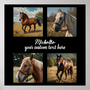 Trendy Fotocollage Gepersonaliseerde Paardenliefhe Poster