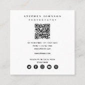 Trendy Fotograaf 3 Foto's QR Code Social Media Vierkante Visitekaartje (Achterkant)