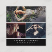 Trendy Fotograaf 3 Foto's QR Code Social Media Vierkante Visitekaartje (Voorkant)