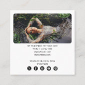 Trendy Fotograaf QR Code Social Media Icons Vierkante Visitekaartje (Achterkant)