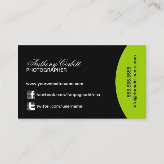 Trendy fotografie visitekaartje (Achterkant)