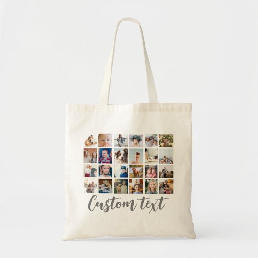 Trendy fotorooster collage aangepaste tekst Canvas Tote Bag (Voorkant)
