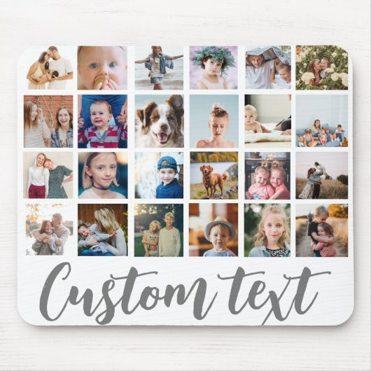 Trendy fotorooster collage aangepaste tekst muismat (Voorkant)