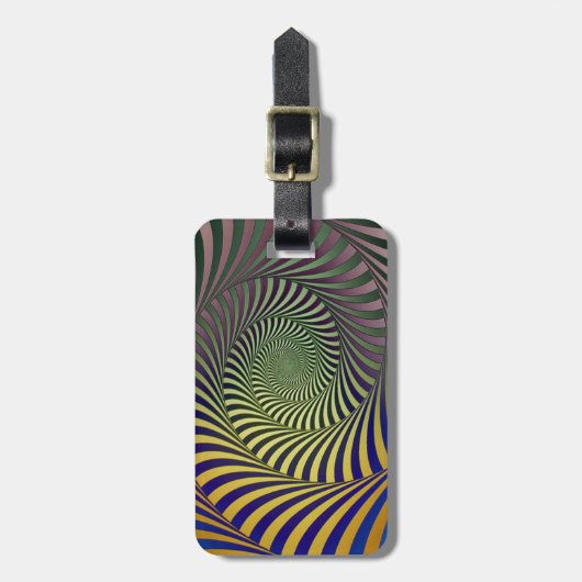 Trendy Fractal Swirl Pattern Bagagelabel (Voorkant verticaal)