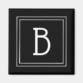 Trendy Framed Monogram zwart-wit Initiaal Magneet (Voorkant)