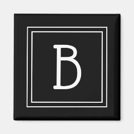 Trendy Framed Monogram zwart-wit Initiaal Magneet