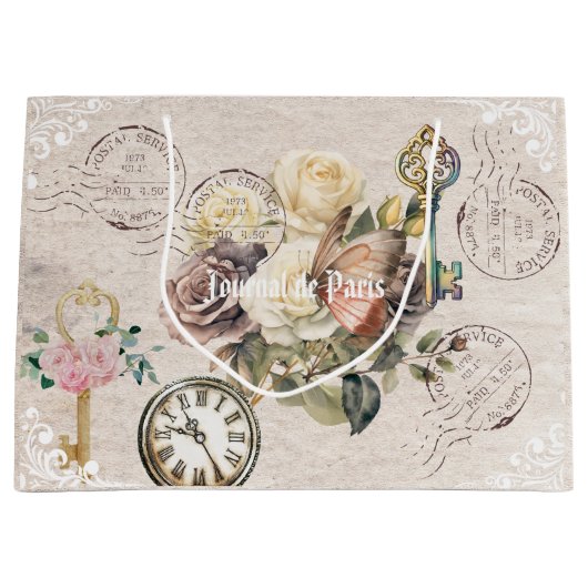 Trendy  Franse Journal de paris Rustic Groot Cadeauzakje (Voorkant)