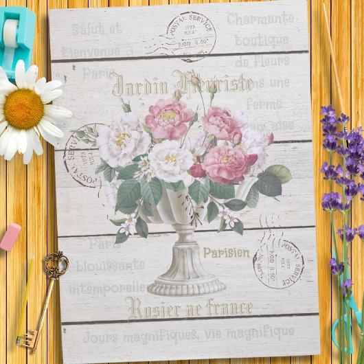 Trendy  Franse kunstzinnige Ephemera rustiek hout Tissuepapier