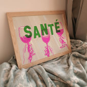 Trendy Franse Wijn Sante Wall Art Poster