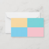 Trendy Freehand Script Blue Green Pink Yellow Notitiekaartje (Achterkant)