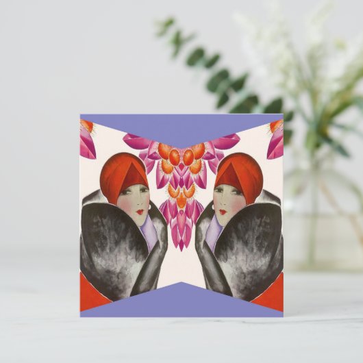 TRENDY FRIENDS INVITATION ~ EZ OM AAN TE PASSEN! KAART (Staand voorkant)