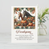 Trendy Friendsgiving Horse Kaart (Staand voorkant)